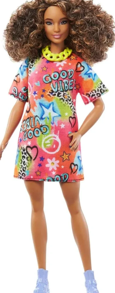 Barbie Fashionistas Doll with Curly Hair and Graffiti T Shirt Best