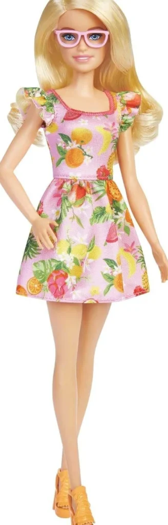 Barbie Fashionistas Doll Blonde Hair Fruit Print Dress Clearance