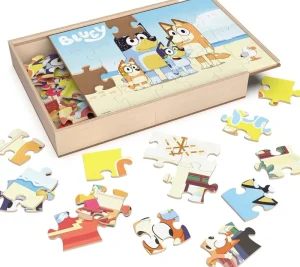Games and Puzzles Bluey 3 Wood Puzzles Jigsaw Bundle Sale