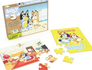 Games and Puzzles Bluey 3 Wood Puzzles Jigsaw Bundle Sale